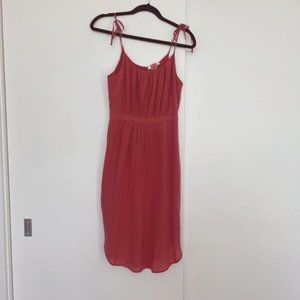 Madewell Muted Red Chiffon Midi Dress, size XS